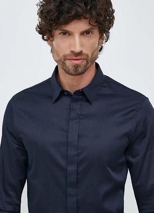 Urbanshop com ua armani exchangeсорочка armani exchange чоловіча колір синій slim класичний комір розміри запитуйте