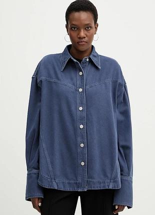 Urbanshop com ua boss orangeджинсовая рубашка boss orange c overshirt 1.0 цвет синий relaxed классический воротник 50552520 размеры