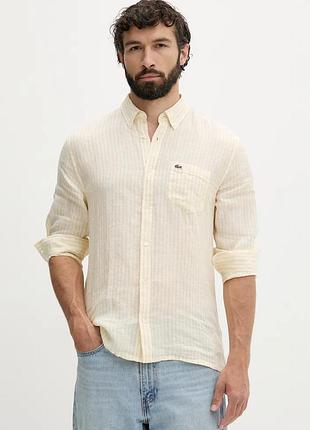 Urbanshop com ua lacosteсорочка мужская льняная темно-синяя в полоску ch6985 размеры запитуйте