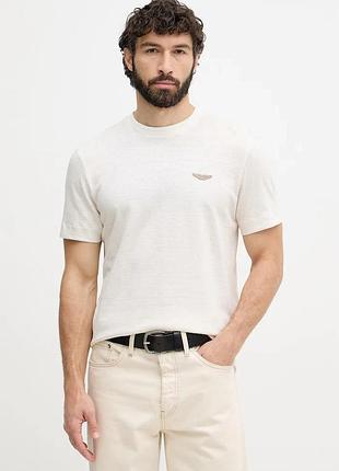 Urbanshop com ua bossфутболка чоловіча з додаванням льону boss x aston martin бежева 50558830 розміри запитуйте
