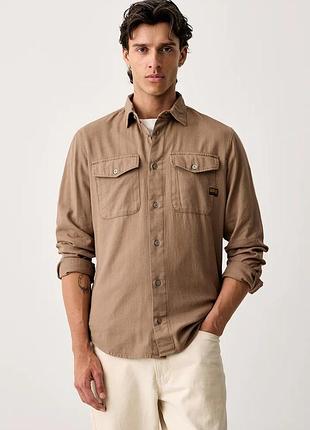 Urbanshop com ua g-starсорочка чоловіча бавовняна marine slim коричнева однотонна d24963-d454 розміри запитуйте