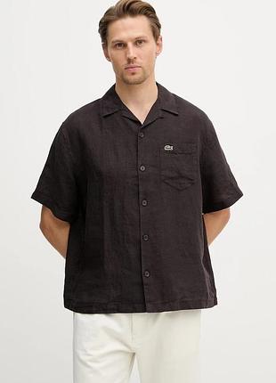 Urbanshop com ua lacosteсорочка чоловіча лляна коричнева однотонна ch2339 розміри запитуйте
