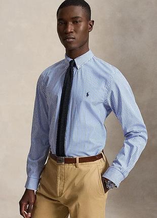 Urbanshop com ua polo ralph laurenсорочка чоловіча бавовняна з еластаном блакитна у смужку 710929344 розміри запитуйте