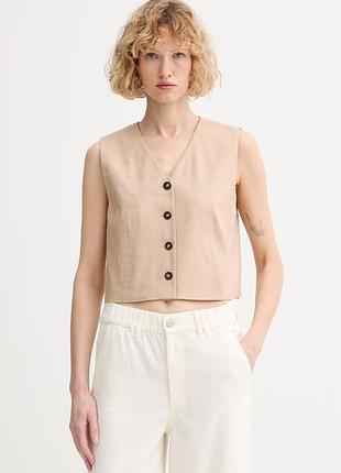 Urbanshop com ua marc o'poloжилет женский с льном бежевый 500014052 размеры запитуйте