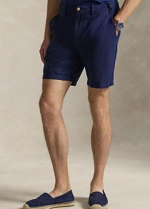 Urbanshop com ua polo ralph laurenшорты с добавлением льна polo ralph lauren цвет синий 710741375 размеры запитуйте