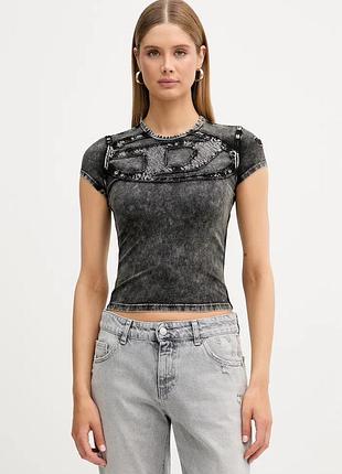 Urbanshop com ua dieselфутболка жіноча бавовняна з еластаном t-mely-cup чорна a19508.0kicb розміри запитуйте