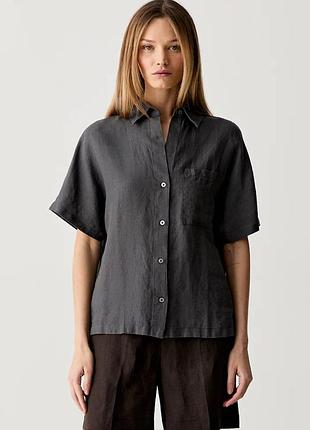 Urbanshop com ua marc o'poloсорочка жіноча лляна сіра однотонна 5000014206 розміри запитуйте