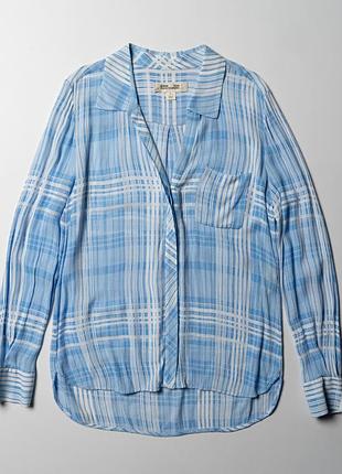 Diane von furstenberg blue check blouse shirt button up блуза [swh017470]