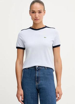 Urbanshop com ua lacosteфутболка женская хлопковая голубая tf1836 размеры запитуйте