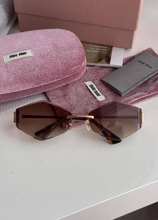 Окуляри міу miu brown/gold mu 140av 09x-101 61/17/128