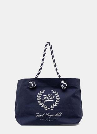 Urbanshop com ua karl lagerfeldсумка-тоут женская хлопковая k/hotel темно-синяя b1w46065 размеры запитуйте