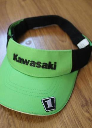 Солнцезащитный козырек козырек козырек кепка унисекс мото kawasaki authentic apparel винтажный санвайзер зеленый