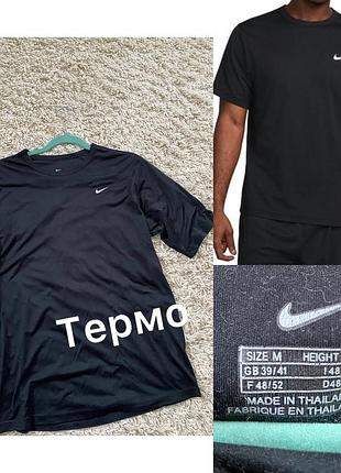 Базова чорна чоловіча термо футболка nike,p.m-l