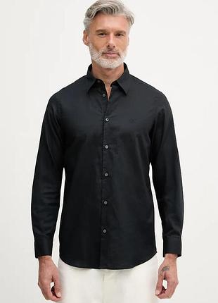 Urbanshop com ua armani exchangeсорочка чоловіча бавовняна з еластаном чорна однотонна xm002290 af22863 розміри запитуйте