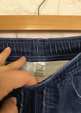 Джинсы на резинке f&f 8-9 лет 3