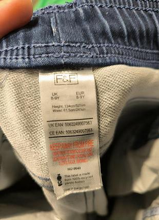 Джинсы на резинке f&f 8-9 лет 8