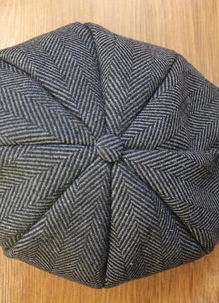 Кепка восьмиклинка фуражка birmingham wear шерсть в стиле острые клетчатки / peaky blinders
