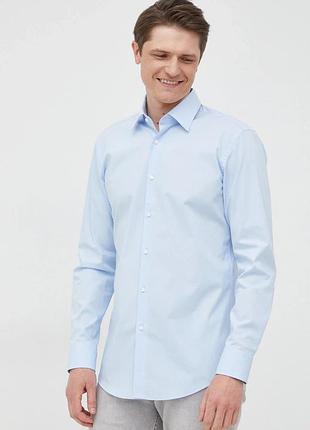 Urbanshop com ua bossсорочка мужская хлопковая с эластаном h-hank-kent-c1-214 голубая однотонная 50469345 размеры запитуйте