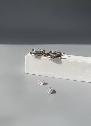 Сережки жіночі pandora з логотипом, сріблясті