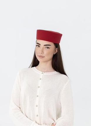 Шляпа таблетка кашемировая d.hats цвет красный
