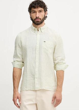 Urbanshop com ua lacosteсорочка мужская льняная зеленая полоски ch6985 размеры запитуйте