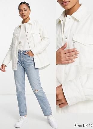 Женская белая куртка-рубашка armani jeans italy / l (40 it) «made in italy» simint s.p.a.