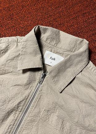 Сорочка чоловіча преміального британського бренду folk overshirt jacket на блискавці овершот-жакет в розмірі s-m бавовна