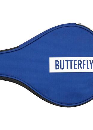 Чехол на ракетку для настольного тенниса butterfly logo case round, синий