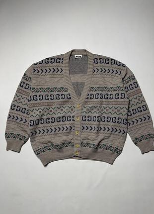 Винтажный шерстяной кардиган roller made in italy coogi style мохер альпака
