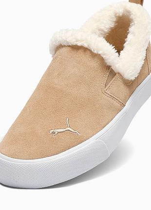 Теплі жіночі сліпони кеди кросівки puma bari comfort sherpa shearling