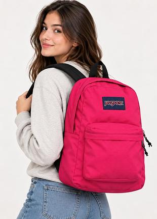 Міський рюкзак 25l jansport superbreak малиновий