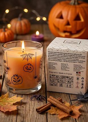 Свічка ручної роботи ароматична  осінній гарбуз. halloween 🎃🎃🎃.  франція.