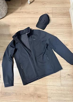 Жіноча куртка under armour, чорна зіпка андер армор, женская черная ветровка shield jacket under armour