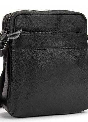 Чоловічий шкіряний месенджер tiding bag чорний