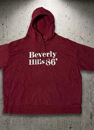 Бордове худі оверсайз primark «beverly hills 86»