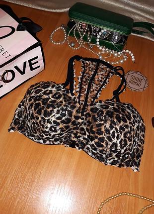 Леопардовый бюстгальтер pink victoria’s secret оригинал