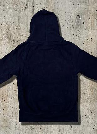 Темно-синее худи just hoods by awdis с высоким воротником (модель jh021 cross neck)