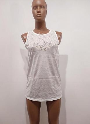 Новая белая майка топ из премиального египетского хлопка df l'intimo / размер 4 (м-l)
