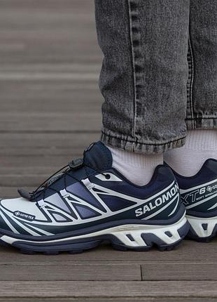 Кроссовки salomon xt-6 gore-tex blue white