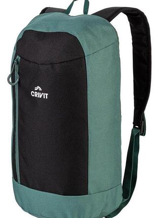Невеликий міський рюкзак 10l crivit mini чорний із зеленим