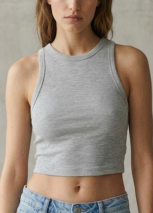 Топ zara, майка топ, топ в рубчик