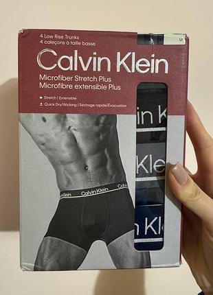 Труси з мікрофібри, набір 4 шт stretch plus з низькою посадкою calvin klein оригінал