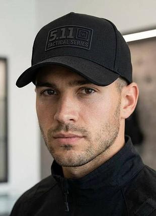 Мужская зимняя кепка тракер 5.11 tactical на флисе с ушами (коттон), черная