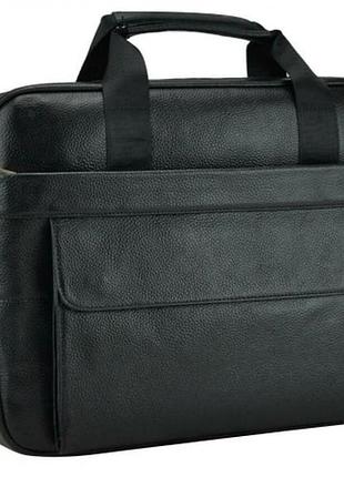 Мужская сумка из натуральной кожи tiding bag черная