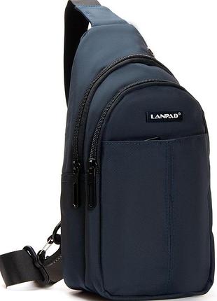 Мужская сумка слинг lanpad тканевая, синий