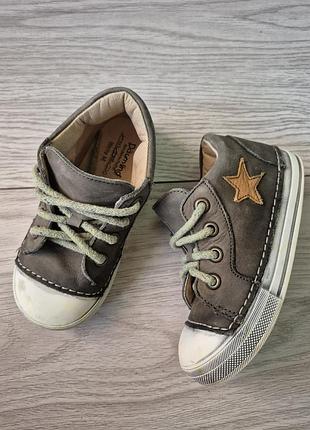 Детские кожаные, высокие кеды däumling kinderschuhe