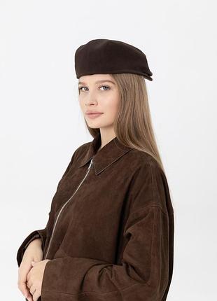 Кепи хулиганка кашемировая d.hats коричневого цвета