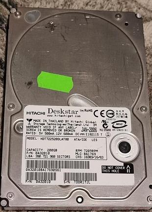 94% ide hdd 3.5 200 гб hitachi 7200 40.2/45.4 жорсткий диск hdt722520dlat80 хітачі ata pata