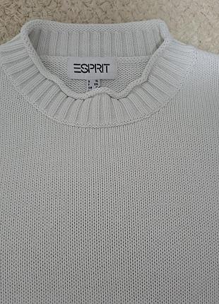 Оригінал білий светр esprit edition розмір xl щільна в'язка брендовий чоловічий жіночий джемпер кофта з кишенями