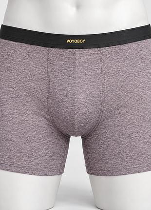 Чоловічі труси-боксери voyoboy 4xl, сіро-ліловий меланж із чорним поясом